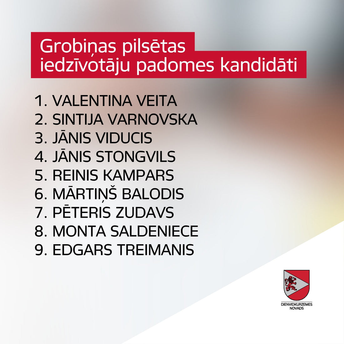 Grobiņas pilsētas iedzīvotāju padomes kandidātu vēlēšanas