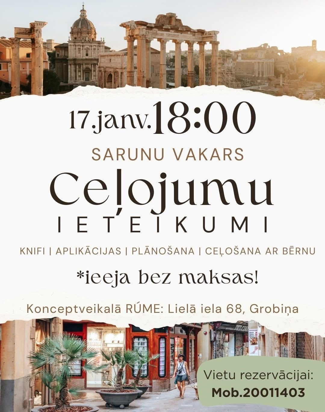 Sarunu vakars. Ceļojumu ieteikumi